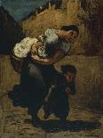 Man Eating Oysters and Wine-Honore Daumier-Giclee Print