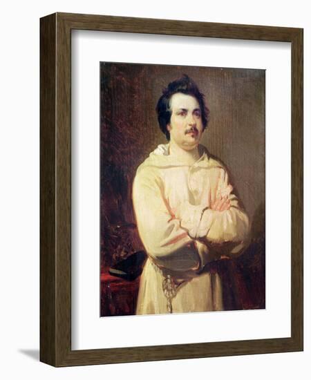 Honore De Balzac (1799-1850) in His Monk's Habit, 1829-Louis Boulanger-Framed Giclee Print