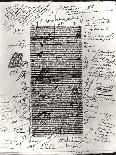 Page from One of Balzac's Works with Handwritten Corrections-Honore de Balzac-Giclee Print