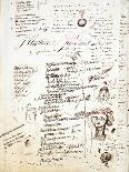 Letter with Drawing Sent to Balzac's Sister Laure, 1821-Honore de Balzac-Giclee Print