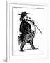 Honore De Balzac with a Cane, Probably Drawn for the Book "Physiologie Du Rentier," circa 1841-Honore Daumier-Framed Giclee Print