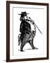 Honore De Balzac with a Cane, Probably Drawn for the Book "Physiologie Du Rentier," circa 1841-Honore Daumier-Framed Giclee Print