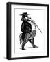Honore De Balzac with a Cane, Probably Drawn for the Book "Physiologie Du Rentier," circa 1841-Honore Daumier-Framed Giclee Print