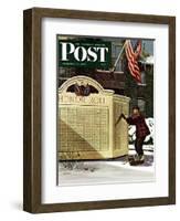 "Honoring the Dead," Saturday Evening Post Cover, December 4, 1943-Stevan Dohanos-Framed Giclee Print
