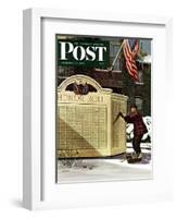 "Honoring the Dead," Saturday Evening Post Cover, December 4, 1943-Stevan Dohanos-Framed Giclee Print