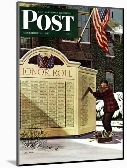 "Honoring the Dead," Saturday Evening Post Cover, December 4, 1943-Stevan Dohanos-Mounted Giclee Print