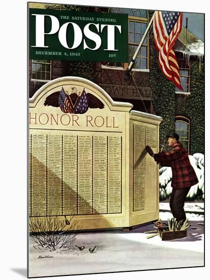 "Honoring the Dead," Saturday Evening Post Cover, December 4, 1943-Stevan Dohanos-Mounted Giclee Print