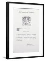 Honoris Causa Degree of Salvatore Quasimodo-null-Framed Giclee Print