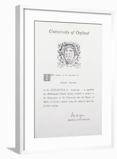 Honoris Causa Degree of Salvatore Quasimodo-null-Framed Giclee Print