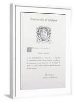 Honoris Causa Degree of Salvatore Quasimodo-null-Framed Giclee Print