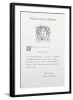 Honoris Causa Degree of Salvatore Quasimodo-null-Framed Giclee Print