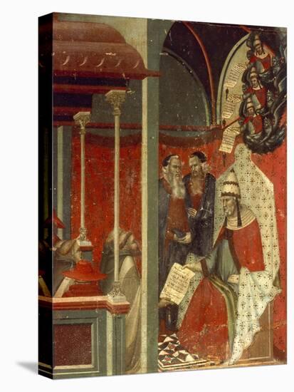 Honorius III Approving Carmelite Rule, Detail from Predella of Altarpiece for the Carmine-Pietro Lorenzetti-Stretched Canvas