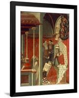 Honorius III Approving Carmelite Rule, Detail from Predella of Altarpiece for the Carmine-Pietro Lorenzetti-Framed Giclee Print