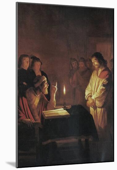 Honthorst Christ in Front of the High Priest Art Print Poster-null-Mounted Poster