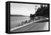 Hood Canal, WA View of Highway along water Photograph - Hood Canal, WA-Lantern Press-Framed Stretched Canvas