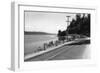 Hood Canal, WA View of Highway along water Photograph - Hood Canal, WA-Lantern Press-Framed Art Print