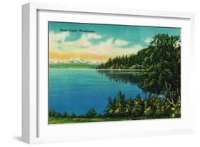 Hood Canal, Washington - Olympic National Park-Lantern Press-Framed Art Print