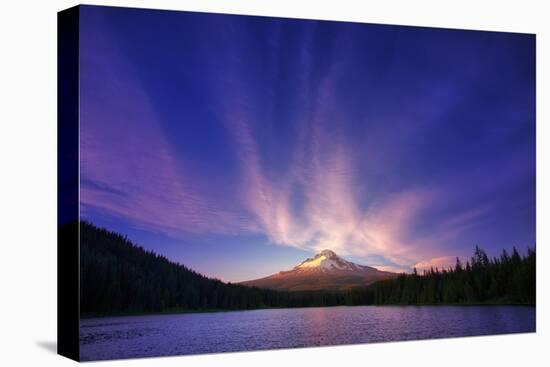 Hood Light, Magic Mood at Mount Hood, Trillium Lake, Oregon Portland-Vincent James-Stretched Canvas