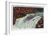 Hood River, Oregon - View of Salmon Jumping Punch Bowl Falls-Lantern Press-Framed Art Print