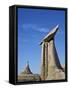 Hoodoo and Cone, Bisti Wilderness, New Mexico, United States of America, North America-James Hager-Framed Stretched Canvas