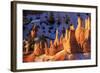 Hoodoos and Snow Lit by Strong Dawn Light in Winter-Eleanor Scriven-Framed Photographic Print