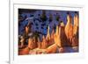 Hoodoos and Snow Lit by Strong Dawn Light in Winter-Eleanor Scriven-Framed Photographic Print