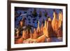 Hoodoos and Snow Lit by Strong Dawn Light in Winter-Eleanor Scriven-Framed Photographic Print