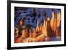 Hoodoos and Snow Lit by Strong Dawn Light in Winter-Eleanor Scriven-Framed Photographic Print
