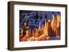 Hoodoos and Snow Lit by Strong Dawn Light in Winter-Eleanor Scriven-Framed Photographic Print