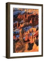 Hoodoos and Snow Lit by Strong Dawn Light-Eleanor Scriven-Framed Photographic Print