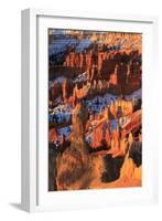 Hoodoos and Snow Lit by Strong Dawn Light-Eleanor Scriven-Framed Photographic Print