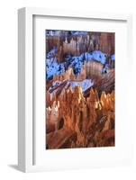 Hoodoos and Snow Lit by Strong Late Afternoon Sun in Winter-Eleanor Scriven-Framed Photographic Print