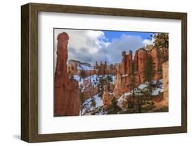 Hoodoos and Snow with Layers of Cloud-Eleanor Scriven-Framed Photographic Print