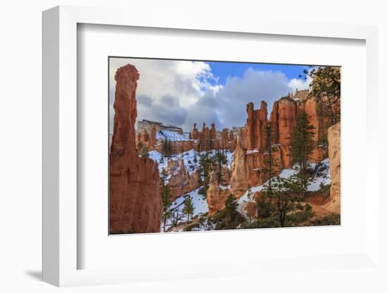 Hoodoos and Snow with Layers of Cloud-Eleanor Scriven-Framed Photographic Print