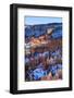 Hoodoos and Snowy Rim Cliffs Lit by Late Afternoon Sun, Winter, Near Sunrise Point-Eleanor Scriven-Framed Photographic Print