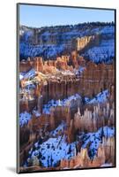 Hoodoos and Snowy Rim Cliffs Lit by Late Afternoon Sun, Winter, Near Sunrise Point-Eleanor Scriven-Mounted Photographic Print