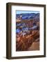 Hoodoos and Snowy Rim Cliffs Lit by Strong Late Afternoon Sun in Winter-Eleanor-Framed Photographic Print