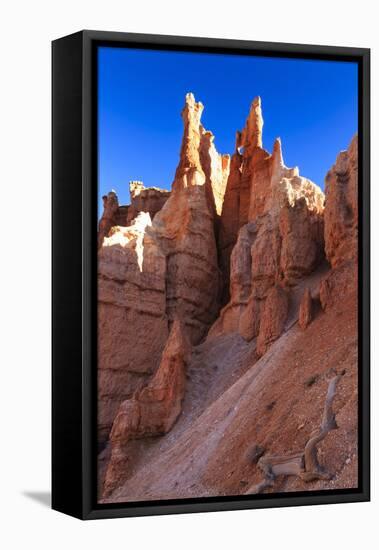 Hoodoos Backlit by Winter Early Morning Sun, Queen's Garden Trail, Bryce Canyon National Park-Eleanor Scriven-Framed Stretched Canvas