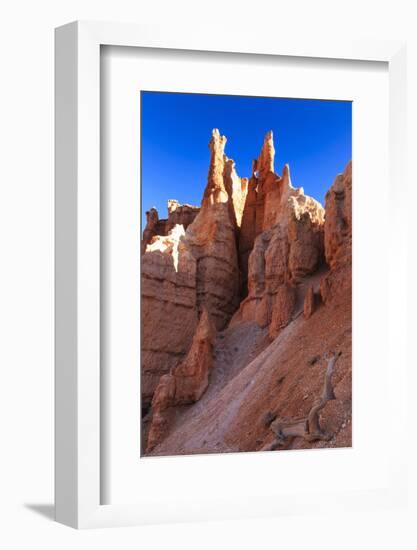 Hoodoos Backlit by Winter Early Morning Sun, Queen's Garden Trail, Bryce Canyon National Park-Eleanor Scriven-Framed Photographic Print