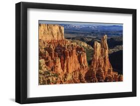 Hoodoos Lit by Late Afternoon Sun with Distant View in Winter-Eleanor Scriven-Framed Photographic Print