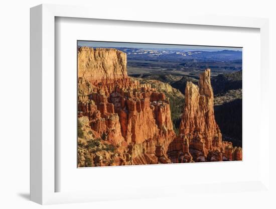 Hoodoos Lit by Late Afternoon Sun with Distant View in Winter-Eleanor Scriven-Framed Photographic Print