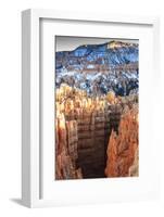 Hoodoos Lit by Late Afternoon Sun with Snow-Eleanor Scriven-Framed Photographic Print