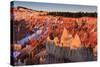 Hoodoos, Rim and Snow Lit by Strong Dawn Light, Queen's Garden Trail at Sunrise Point-Eleanor Scriven-Stretched Canvas