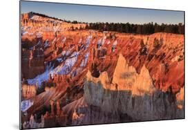 Hoodoos, Rim and Snow Lit by Strong Dawn Light, Queen's Garden Trail at Sunrise Point-Eleanor Scriven-Mounted Photographic Print