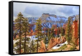 Hoodoos Strongly Lit by Early Morning Sun with Heavy Cloud-Eleanor Scriven-Framed Stretched Canvas