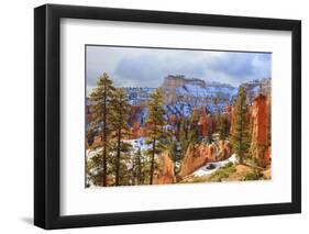 Hoodoos Strongly Lit by Early Morning Sun with Heavy Cloud-Eleanor Scriven-Framed Photographic Print