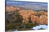 Hoodoos, Vegetation and Snow with a Distant View on a Winter's Late Afternoon, Bryce Point-Eleanor Scriven-Stretched Canvas