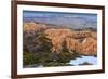 Hoodoos, Vegetation and Snow with a Distant View on a Winter's Late Afternoon, Bryce Point-Eleanor Scriven-Framed Photographic Print