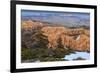 Hoodoos, Vegetation and Snow with a Distant View on a Winter's Late Afternoon, Bryce Point-Eleanor Scriven-Framed Photographic Print