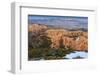 Hoodoos, Vegetation and Snow with a Distant View on a Winter's Late Afternoon, Bryce Point-Eleanor Scriven-Framed Photographic Print